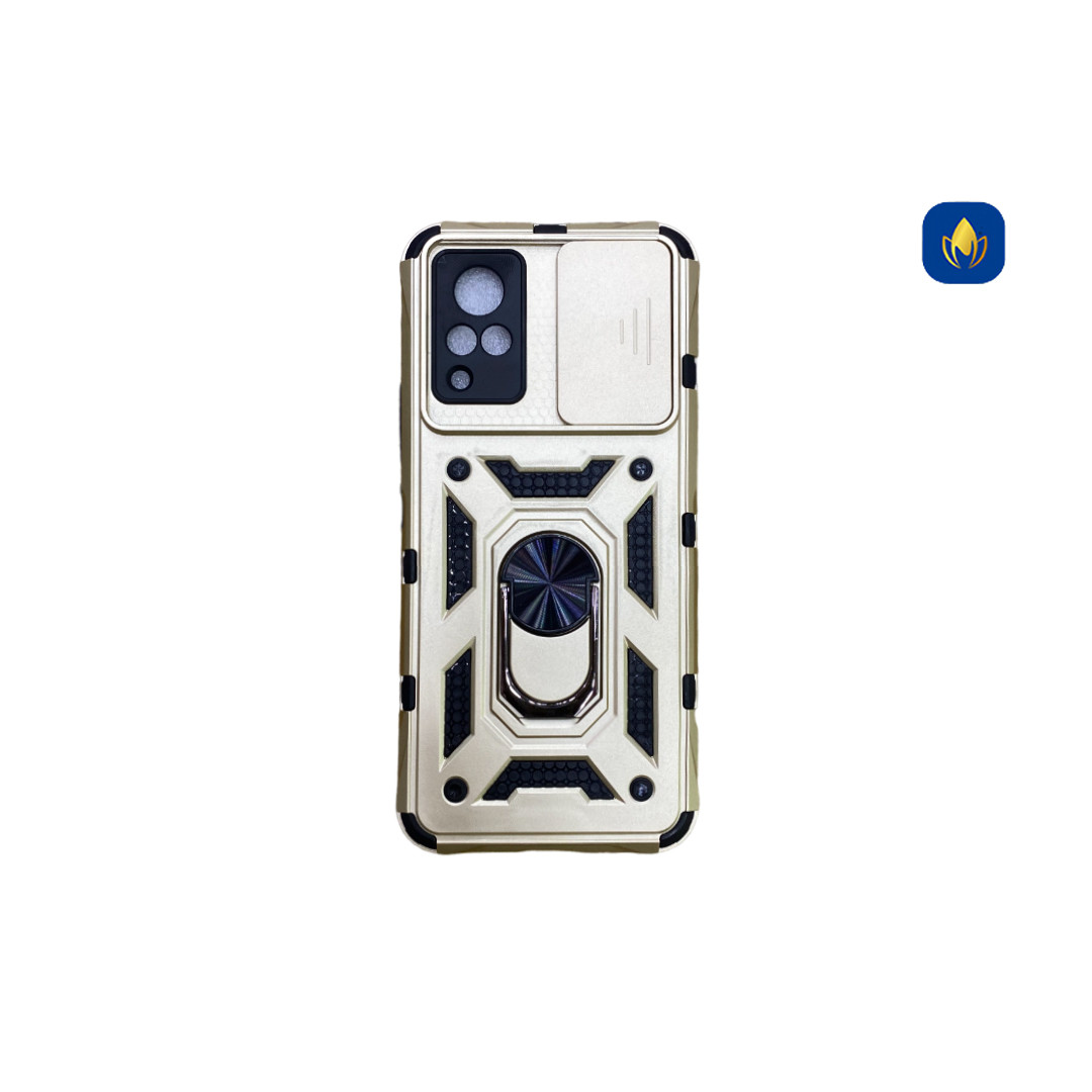 NYRA : Vivo V21 Armor Case Providing Dual Layer Full Body Protection High Quality PC Material With Convenient Ring Holder