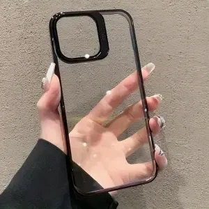 NYRA: Iphone 15 Camera Stand Case/ Transparent Iphone Case With Stand and Lens Protection